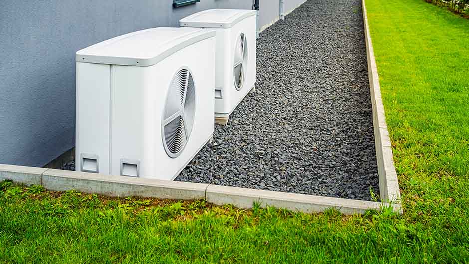 Two air source heat pumps