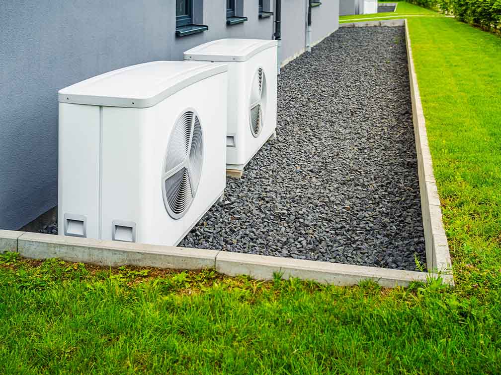 Two air source heat pumps