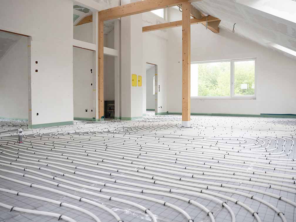 Modern house with underfloor heating